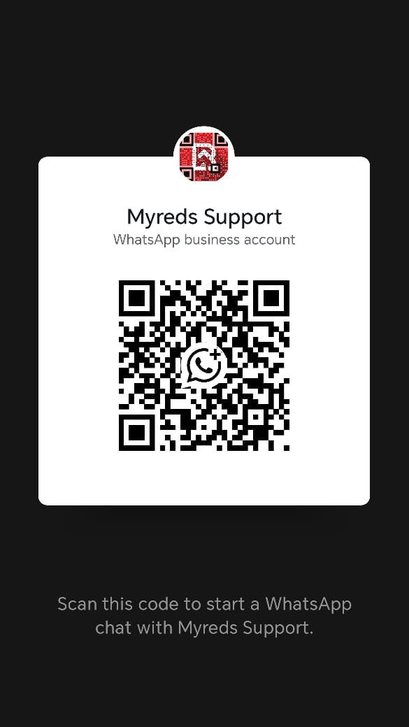 WhatsApp QR code to chat with MyREDS Support